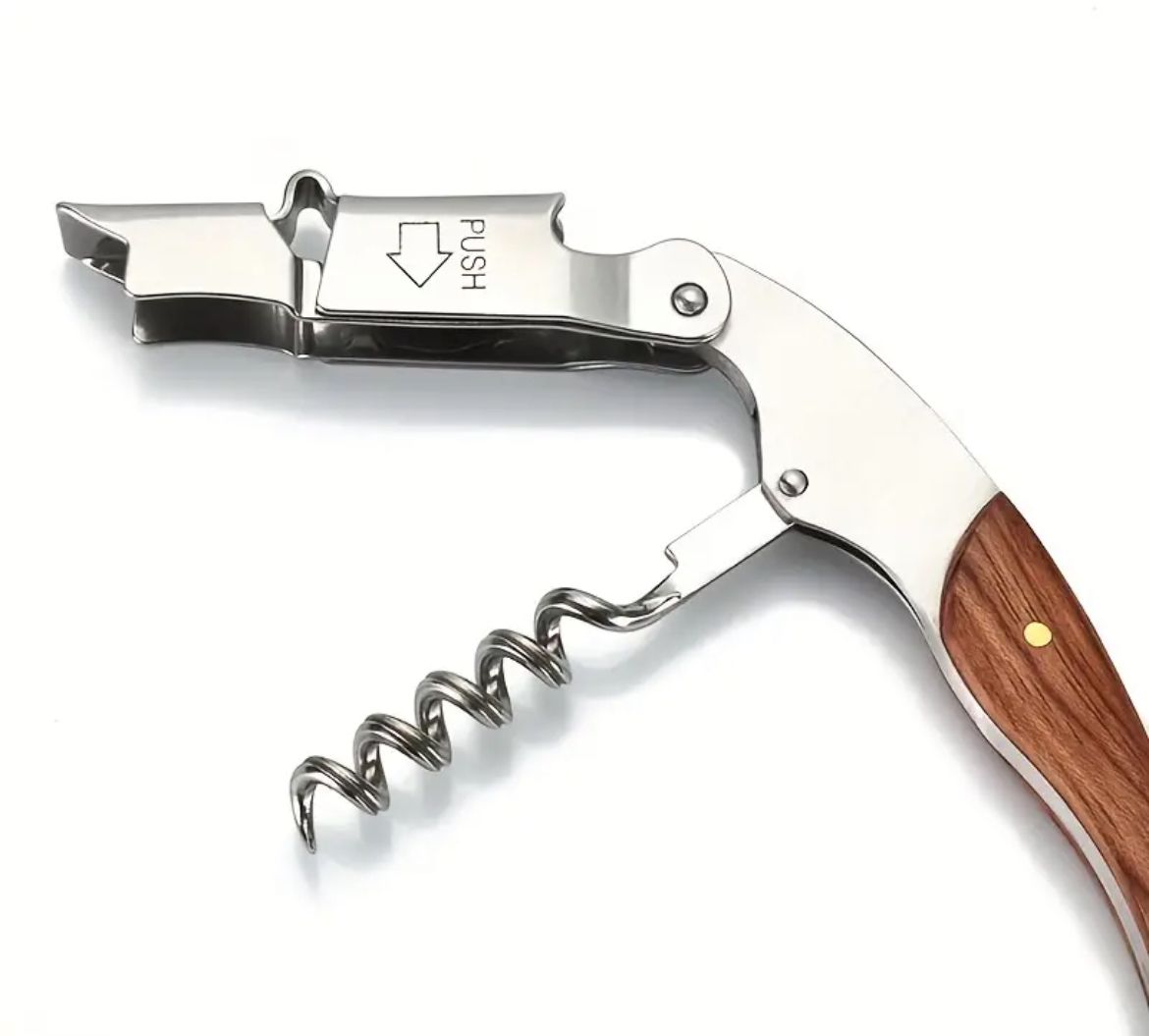 Corkscrew Bottle Opener Wooden Handle