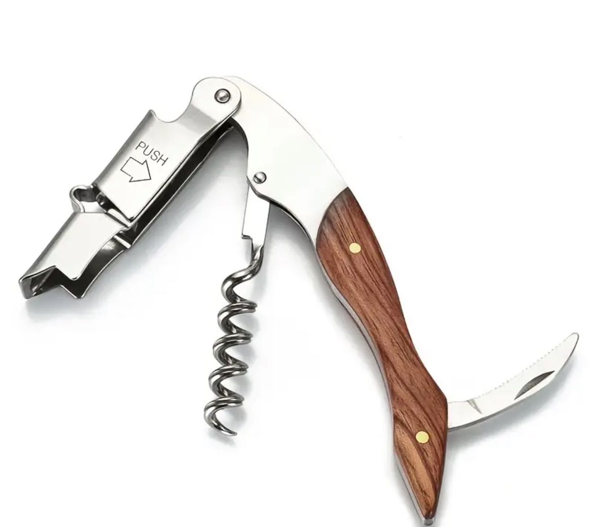 Corkscrew Bottle Opener Wooden Handle