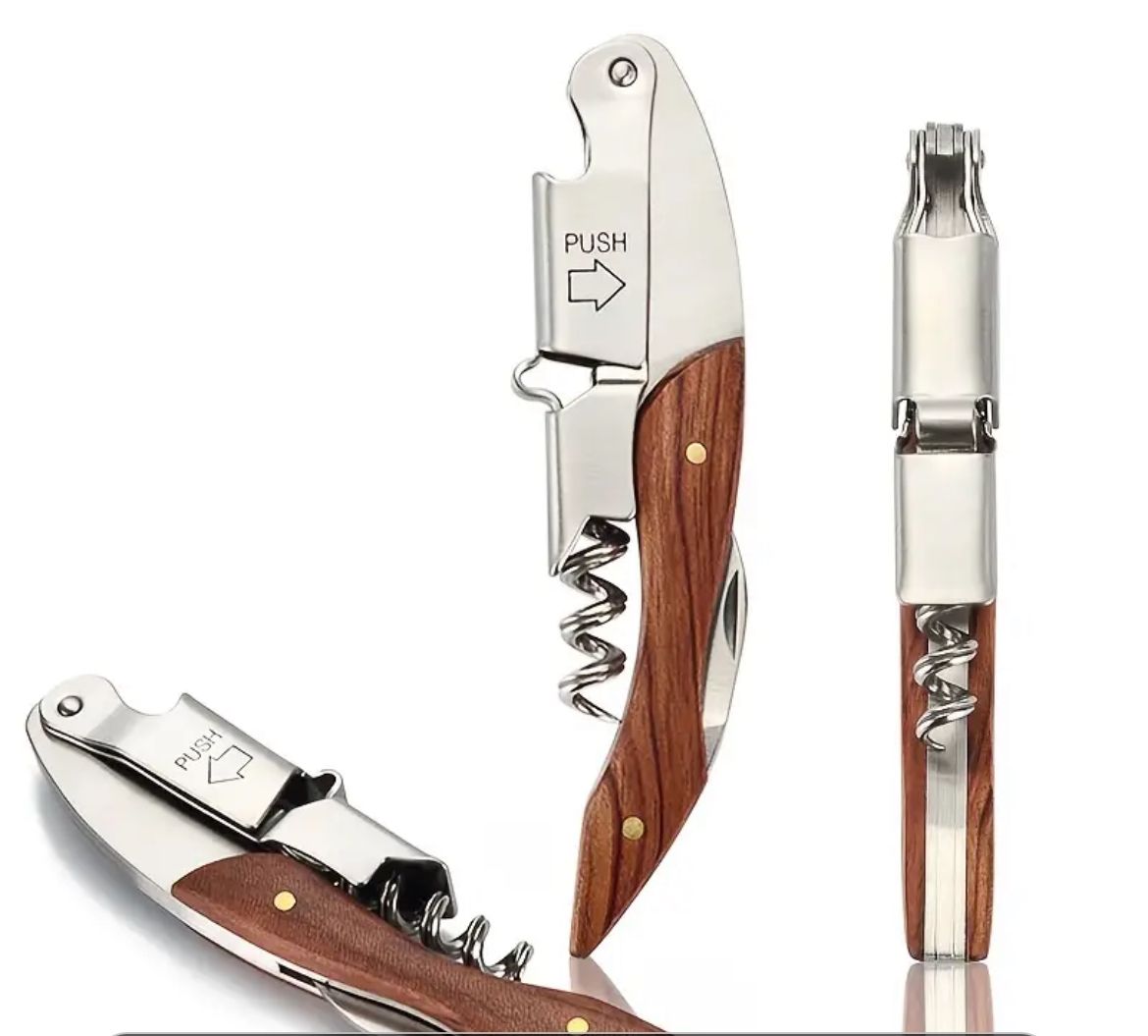 Corkscrew Bottle Opener Wooden Handle
