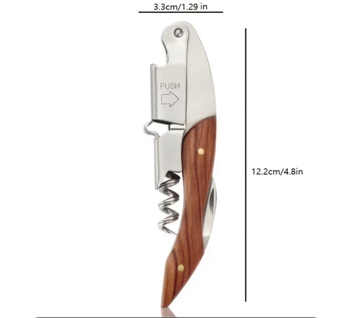 Corkscrew Bottle Opener Wooden Handle