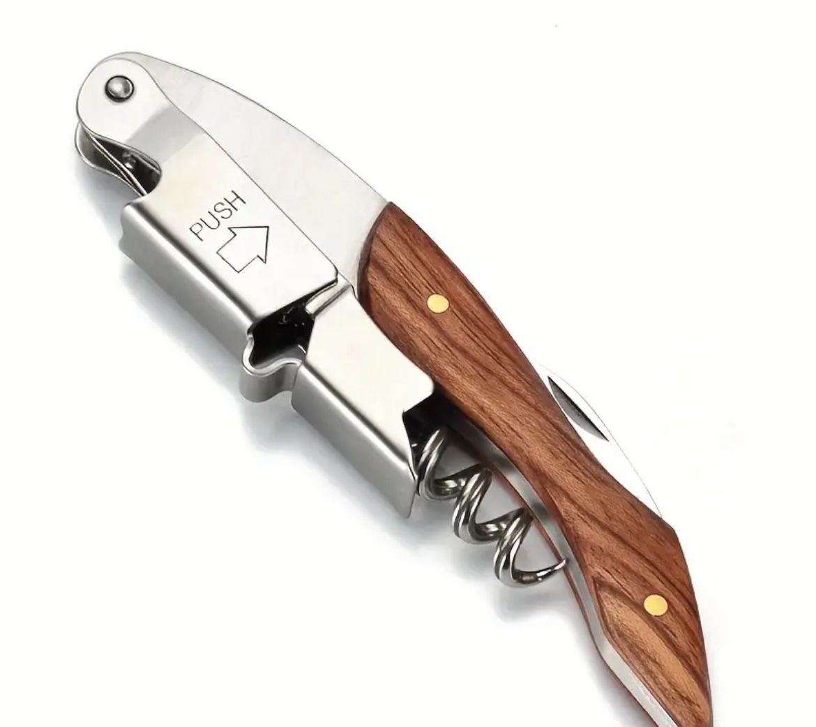 Corkscrew Bottle Opener Wooden Handle